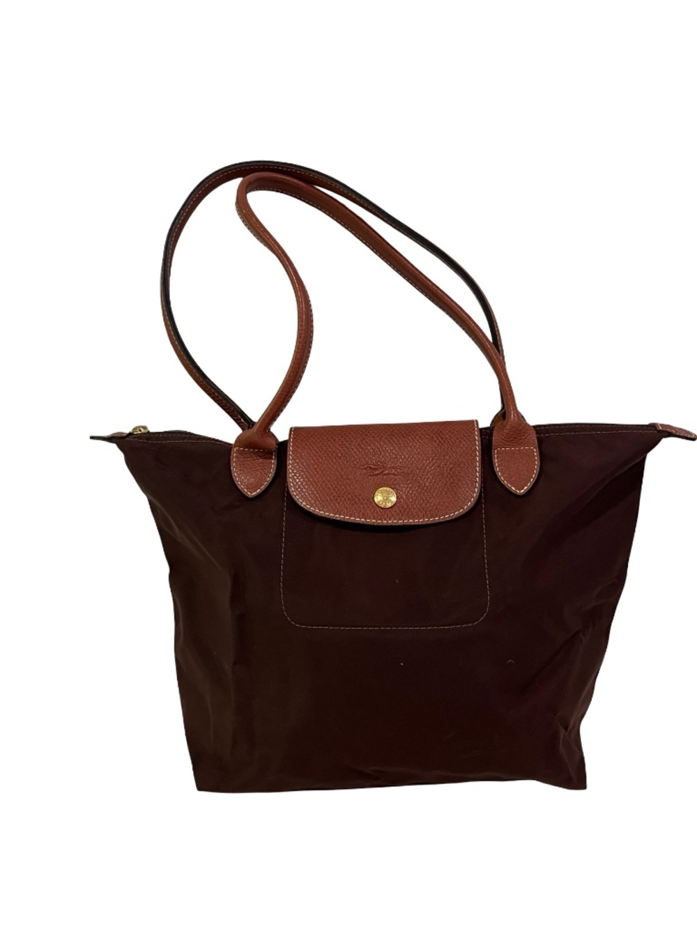 Authentic Longchamp Le Pliage Tote Bag Brown/ Size Medium Foldable